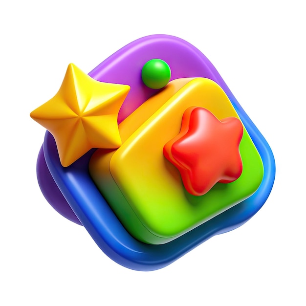 Fun and colorful 3D icon