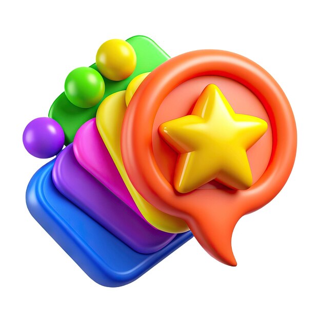 Fun and colorful 3D icon