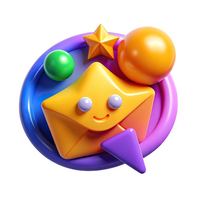 Fun and colorful 3D icon