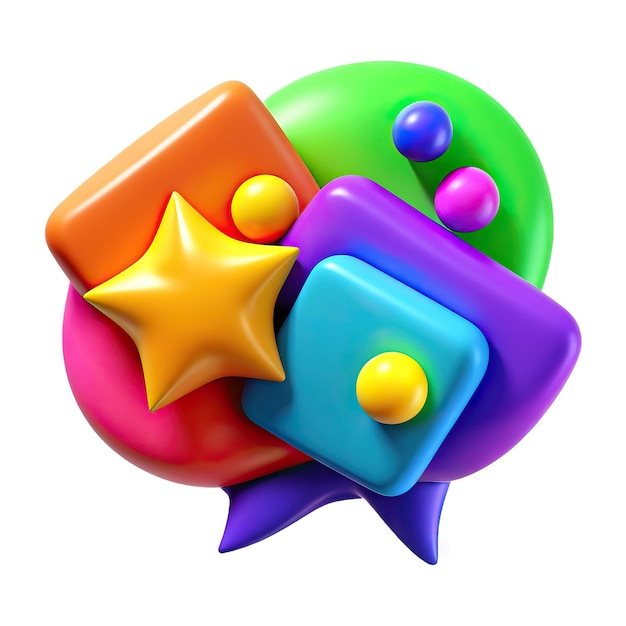 Fun and colorful 3D icon