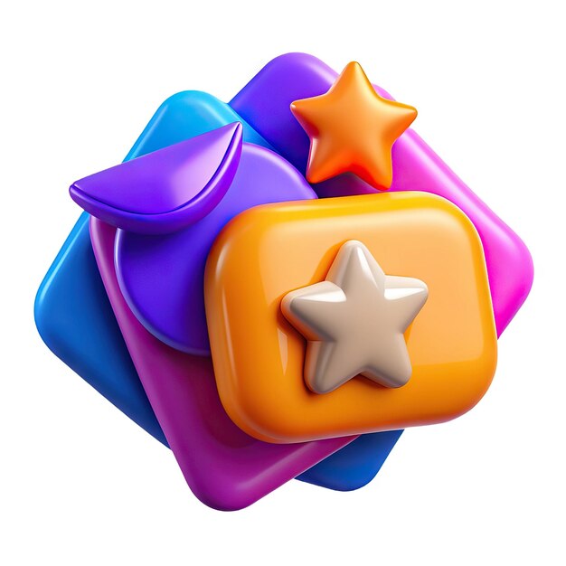 Fun and colorful 3D icon