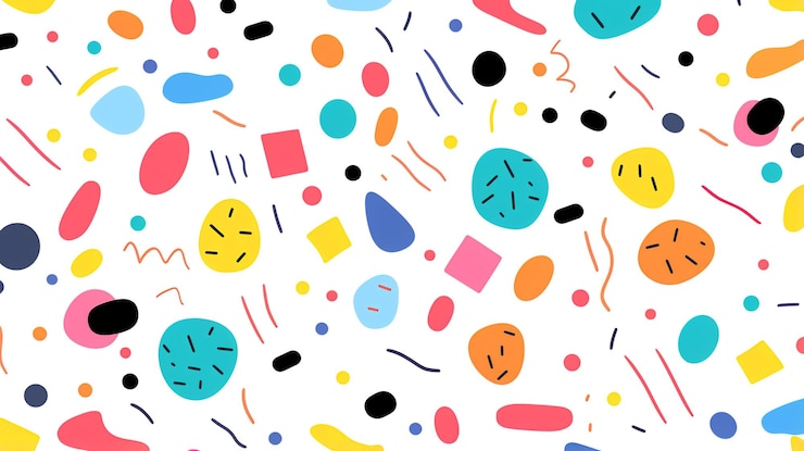 Photo fun colorful doodle seamless pattern