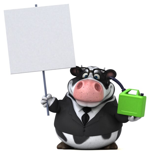 Photo fun cow - 3d illustration