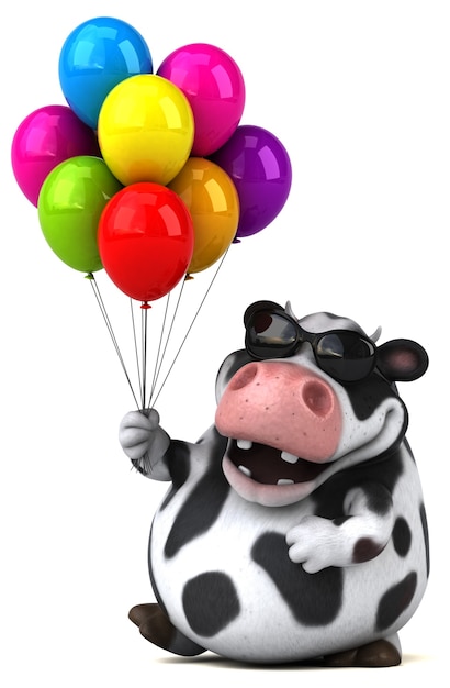 Fun cow - 3D Illustration