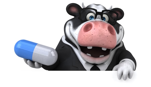 Fun cow - 3D Illustration