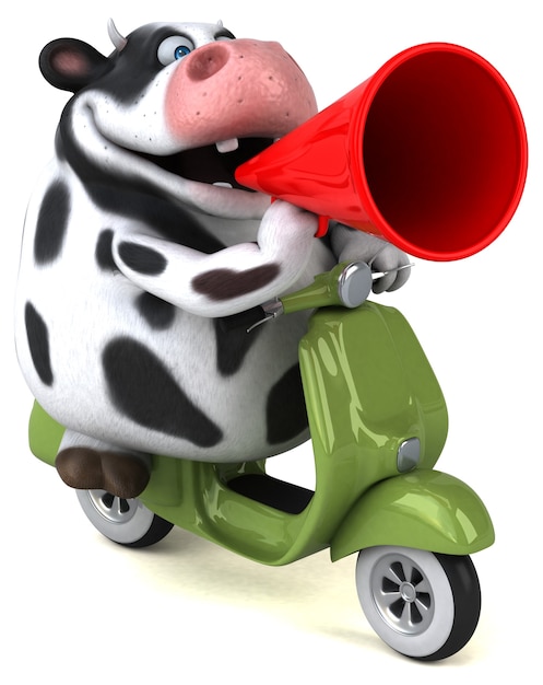 Fun cow - 3D Illustration