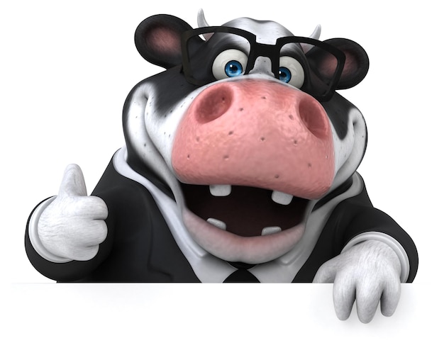 Fun cow - 3D Illustration