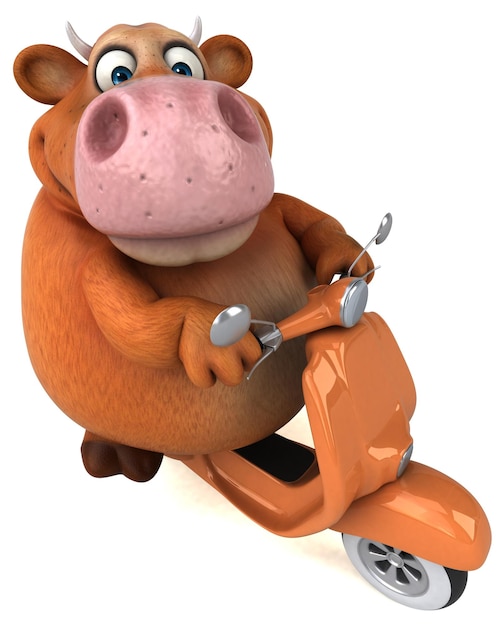 Fun cow - 3D Illustration