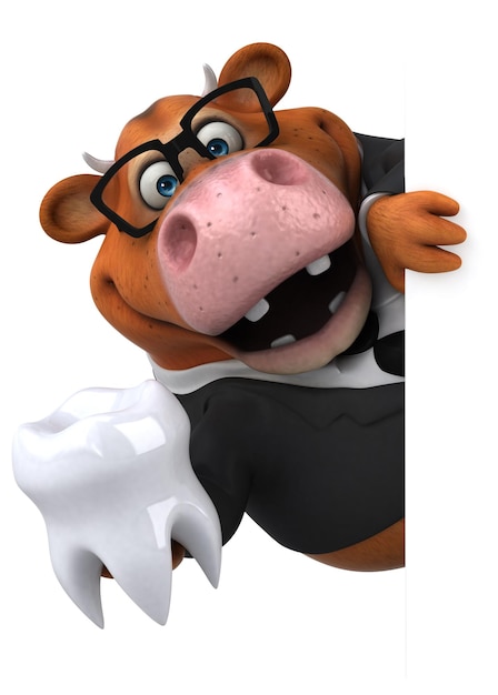 Fun cow 3D Illustration