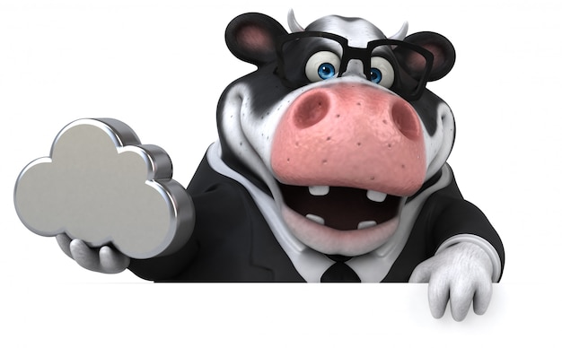 Fun cow 3D Illustration