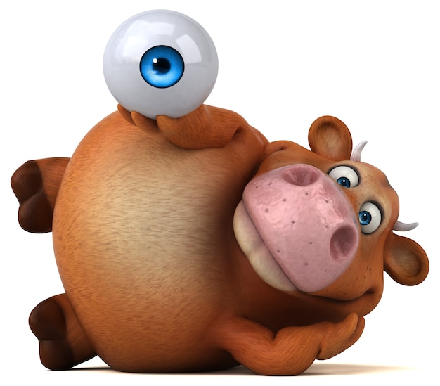 Photo fun cow - 3d illustration