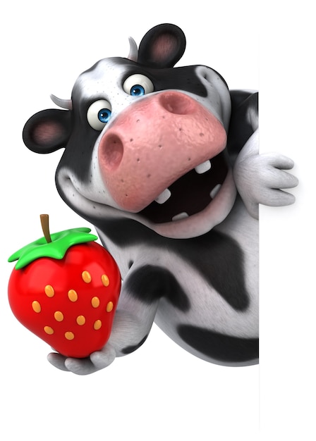 Fun cow - 3D Illustration