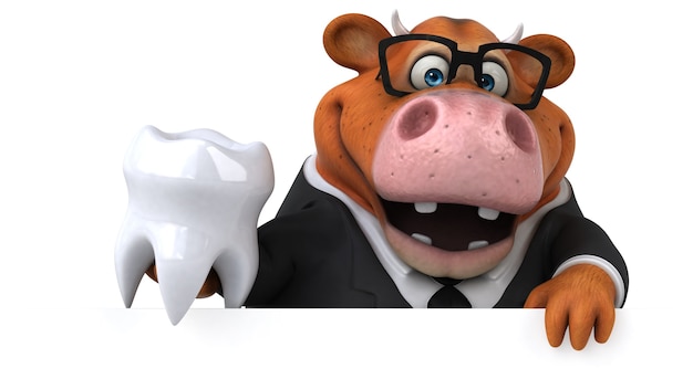 Fun cow - 3D Illustration