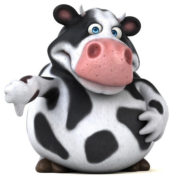 Fun cow - 3D Illustration