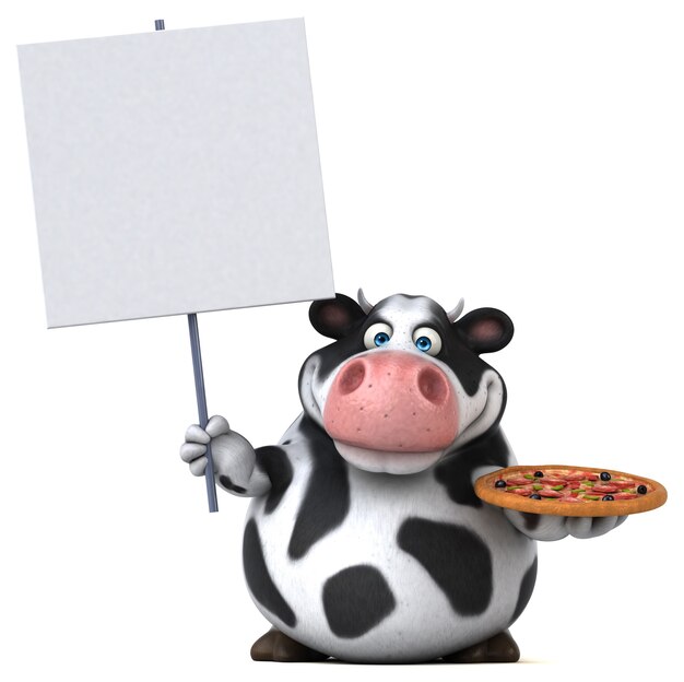 Fun cow - 3D Illustration