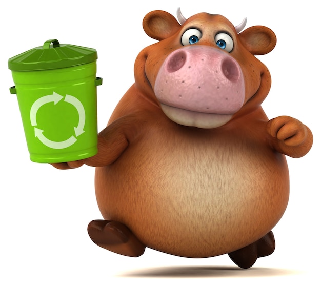 Fun cow - 3D Illustration