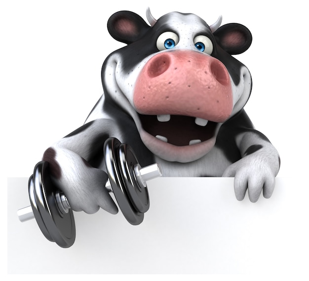 Fun cow - 3D Illustration