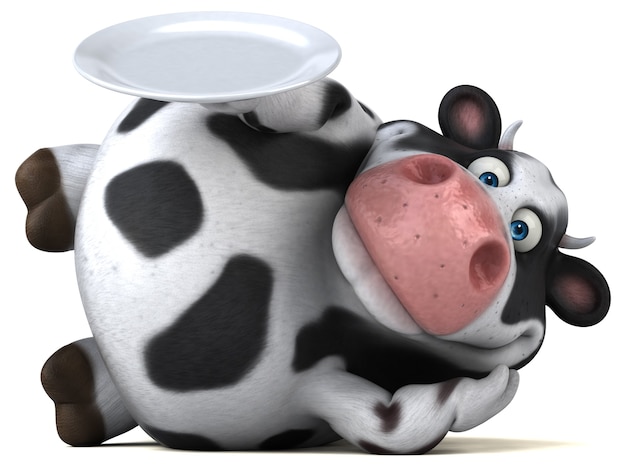 Fun cow - 3D Illustration