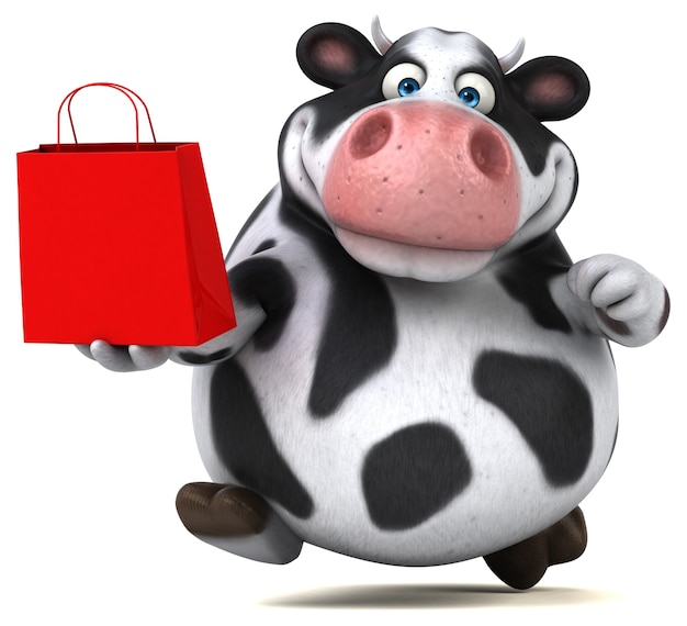 Fun cow - 3D Illustration