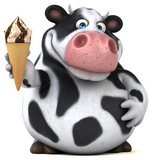 Забавная корова - 3d иллюстрации