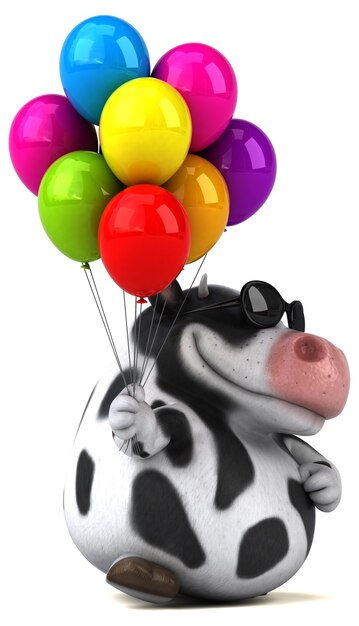 Photo fun cow - 3d illustration