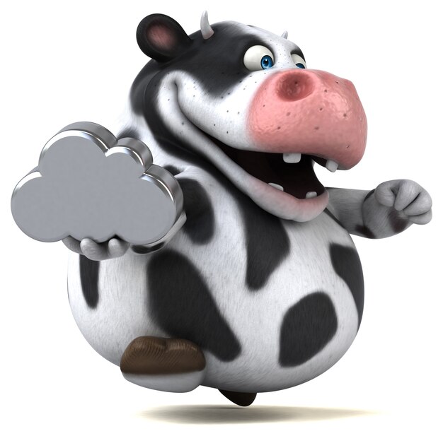 Fun cow - 3D Illustration