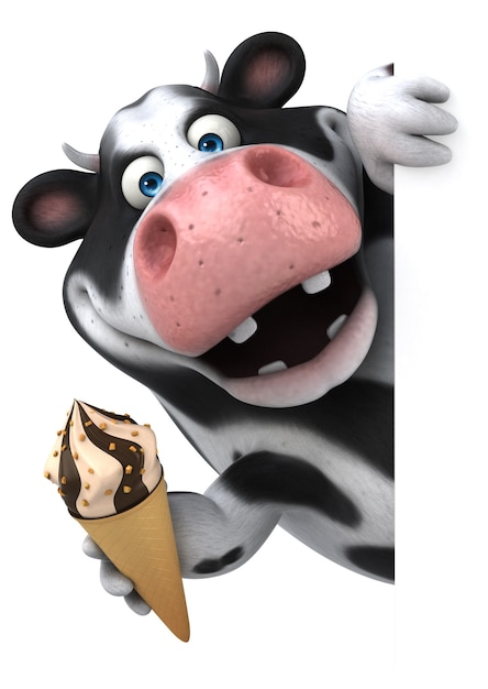 Fun cow - 3D Illustration