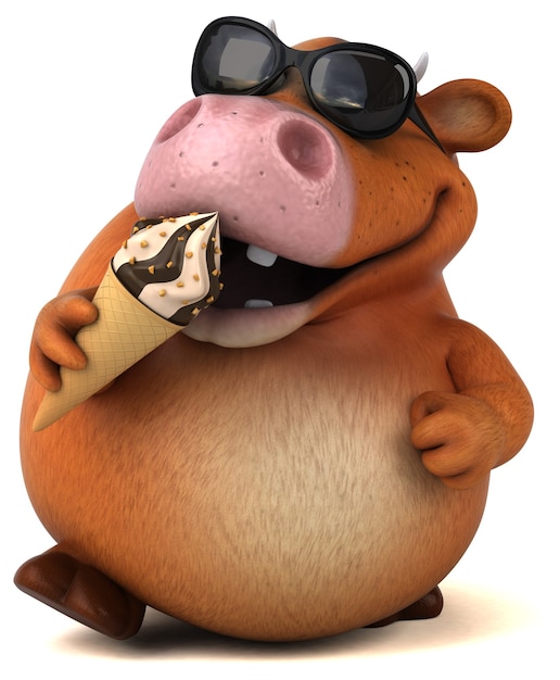 Fun cow - 3D Illustration