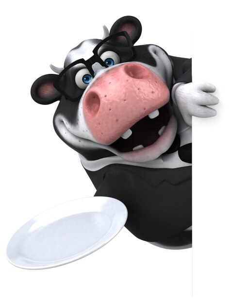 Fun cow - 3D Illustration