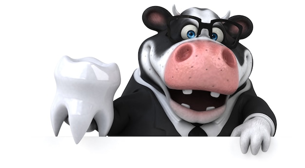 Fun cow - 3D Illustration