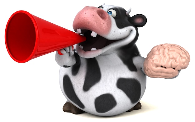 Fun cow - 3D Illustration