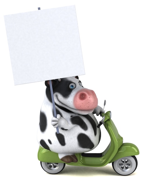 Fun cow - 3D Illustration