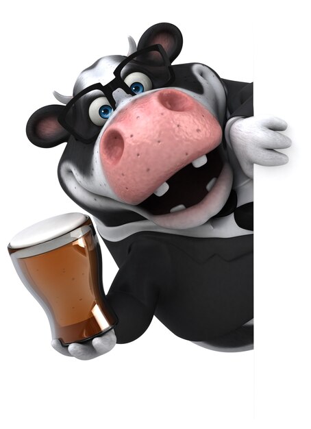 Fun cow - 3D Illustration