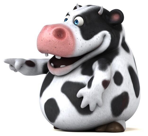 Fun cow - 3D Illustration