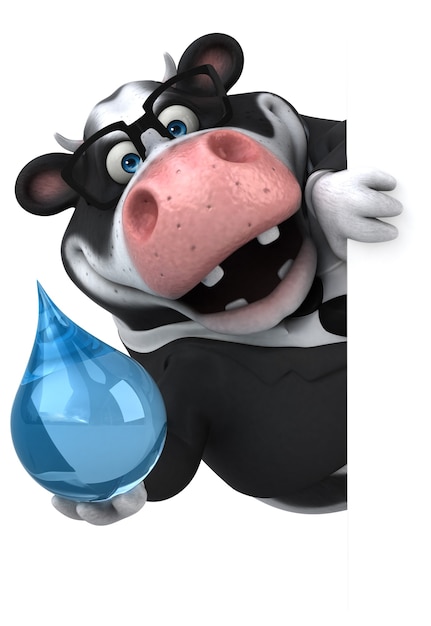 Fun cow - 3D Illustration