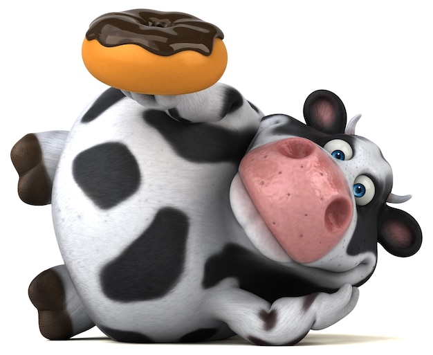 Fun cow - 3D Illustration