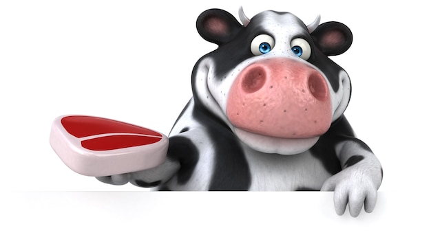 Photo fun cow - 3d illustration