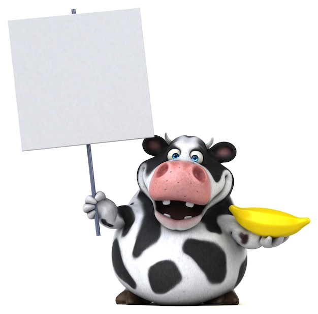 Fun cow - 3D Illustration