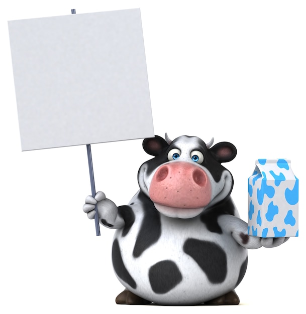 Fun cow - 3D Illustration