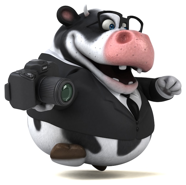 Fun cow - 3D Illustration