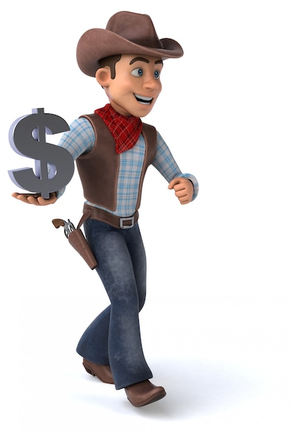 Fun Cowboy - 3D illustratie