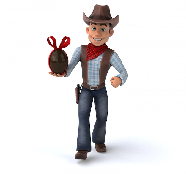 Foto divertente cowboy - illustrazione 3d