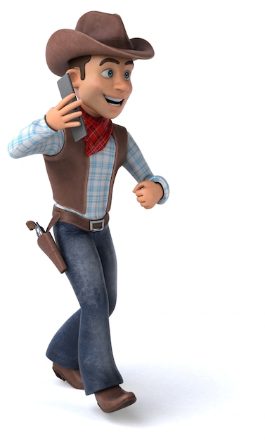 Fun cowboy - 3D Illustration