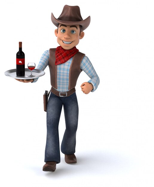 Fun Cowboy - 3D Illustration