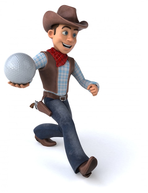 Divertente cowboy - illustrazione 3d