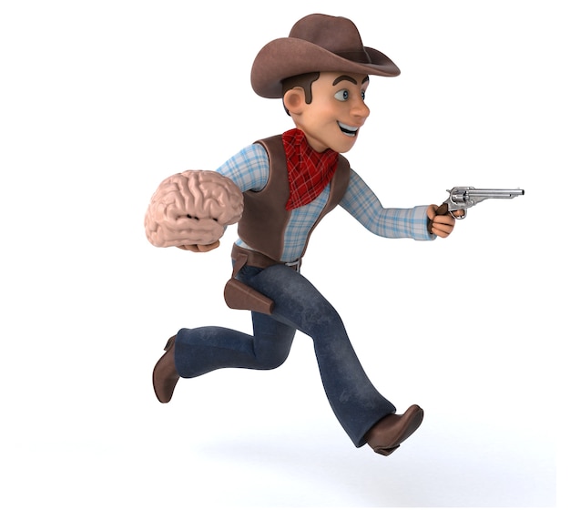 Illustrazione 3d del cowboy divertente