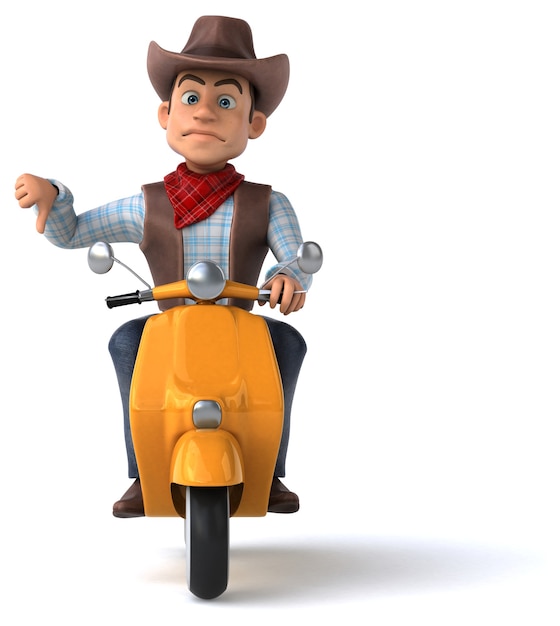 Foto fun cowboy - illustrazione 3d