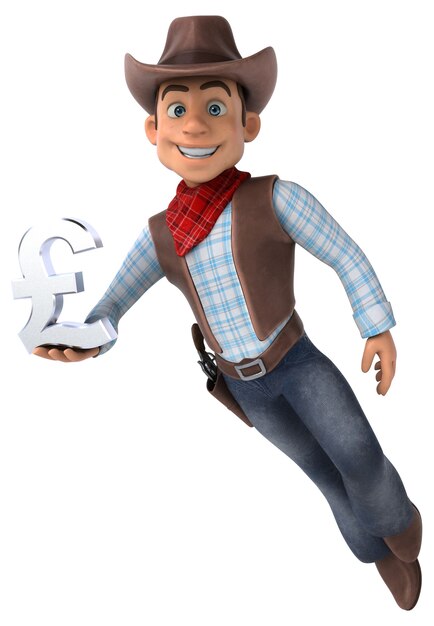 Photo fun cowboy - 3d illustration