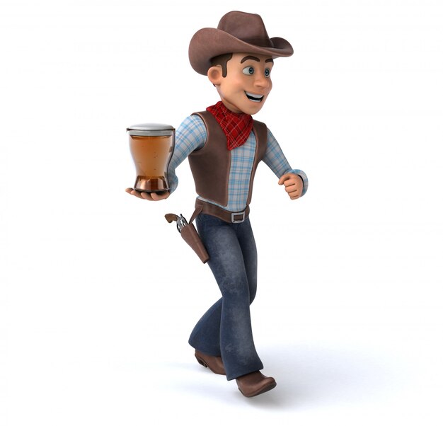 Fun Cowboy with a beer