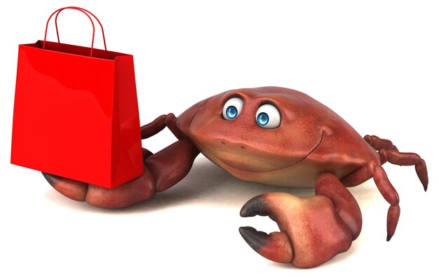 Photo fun crab - 3d illustration